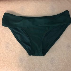 Green Fold Over Waist Bikini Bottoms
